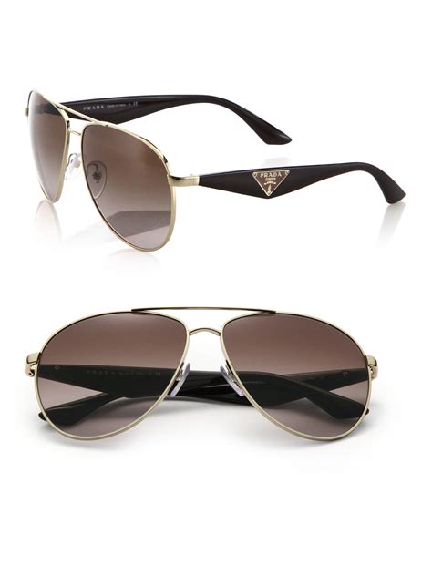 prada gold aviator sunglasses|prada sunglasses aviator style.